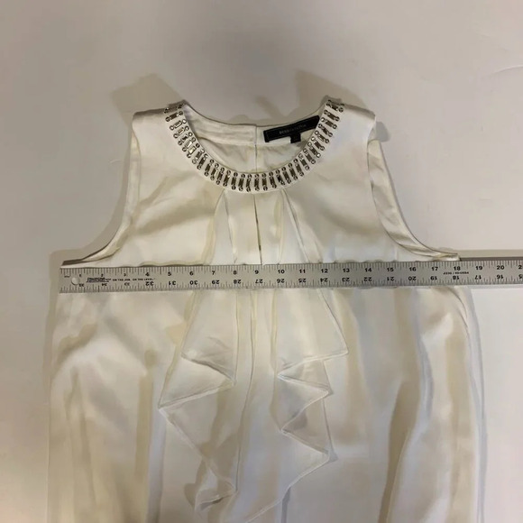 bcbgmaxazria Women's Lilleth Bejeweled Ruffled Sleeveless Flowy Dress Size XS - Picture 13 of 16